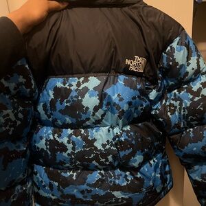 Small blue Camo northface puffer